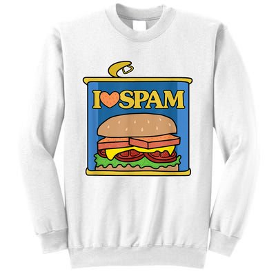 Funny I Heart Love Spam Canned Cooked Pork Food Lover Spam Sweatshirt