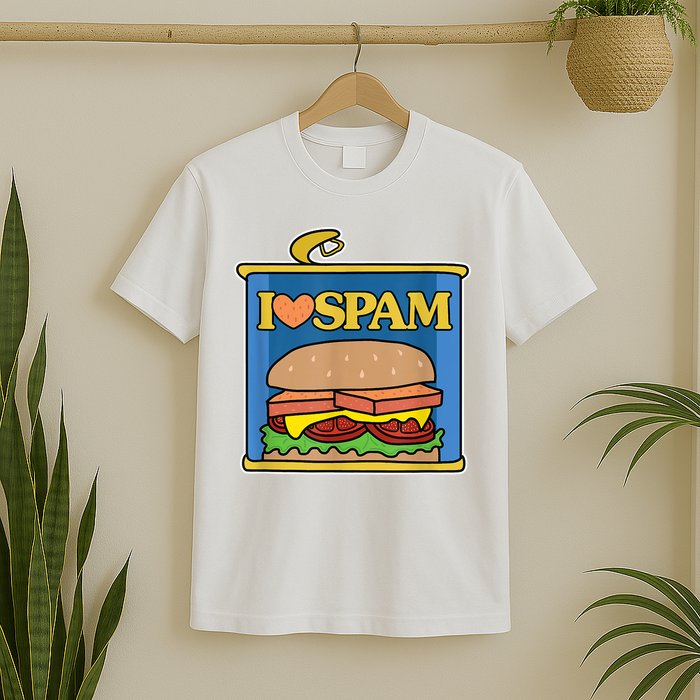 Funny I Heart Love Spam Canned Cooked Pork Food Lover Spam T-Shirt