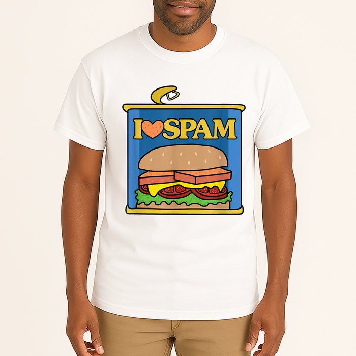 Funny I Heart Love Spam Canned Cooked Pork Food Lover Spam Tall T-Shirt