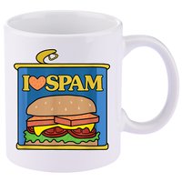 Funny I Heart Love Spam Canned Cooked Pork Food Lover Spam 11oz C Handle Ceramic Mug