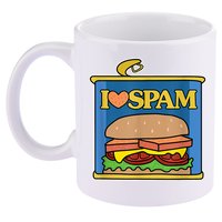 Funny I Heart Love Spam Canned Cooked Pork Food Lover Spam 11oz C Handle Ceramic Mug