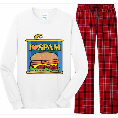 Funny I Heart Love Spam Canned Cooked Pork Food Lover Spam Long Sleeve Pajama Set