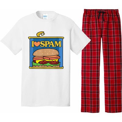 Funny I Heart Love Spam Canned Cooked Pork Food Lover Spam Pajama Set