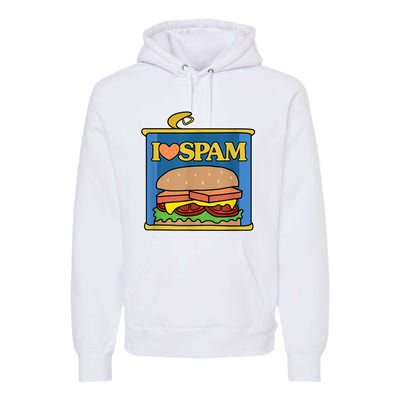 Funny I Heart Love Spam Canned Cooked Pork Food Lover Spam Premium Hoodie