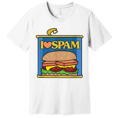 Funny I Heart Love Spam Canned Cooked Pork Food Lover Spam Premium T-Shirt
