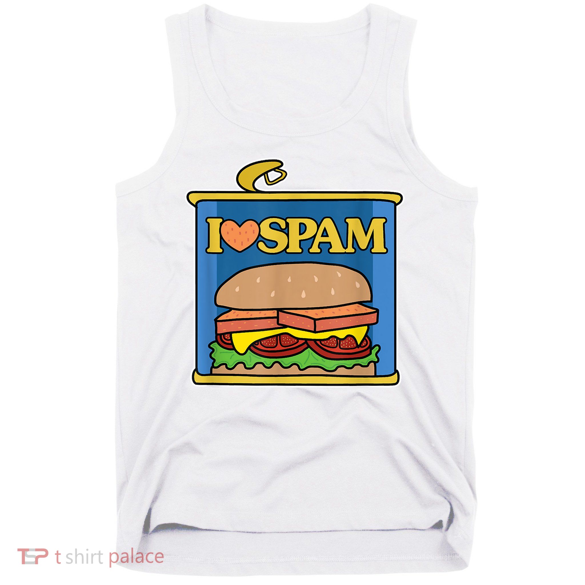 Funny I Heart Love Spam Canned Cooked Pork Food Lover Spam Tank Top
