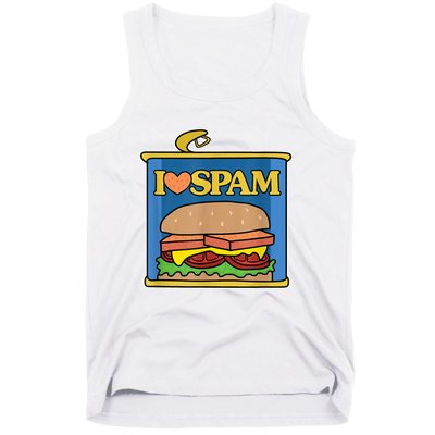 Funny I Heart Love Spam Canned Cooked Pork Food Lover Spam Tank Top