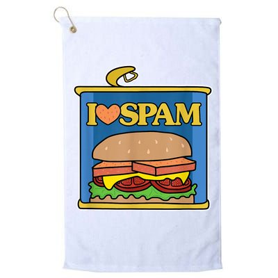 Funny I Heart Love Spam Canned Cooked Pork Food Lover Spam Golf Towel