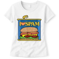 Funny I Heart Love Spam Canned Cooked Pork Food Lover Spam Womens T-Shirt