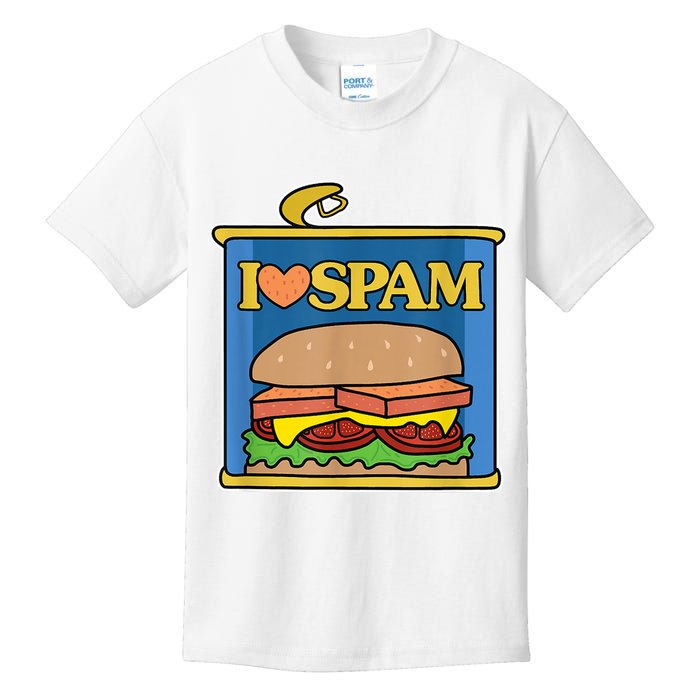 Funny I Heart Love Spam Canned Cooked Pork Food Lover Spam Kids T-Shirt