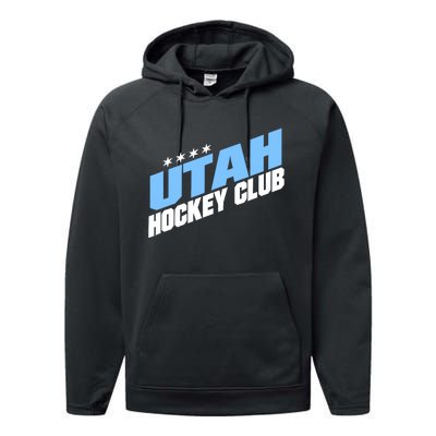 Funny Ice Hockey Player Gift For Utah Hockey Performance Fleece Hoodie