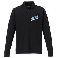 Funny Ice Hockey Player Gift For Utah Hockey Performance Long Sleeve Polo