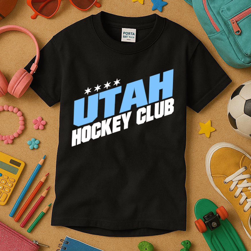 Funny Ice Hockey Player Gift For Utah Hockey Kids T-Shirt