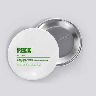 Feck Irish Humor Definition St. PatrickS Day Button