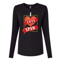 Funny I Heart Love Spam Canned Cooked Pork Food Lover Spam Womens Cotton Relaxed Long Sleeve T-Shirt