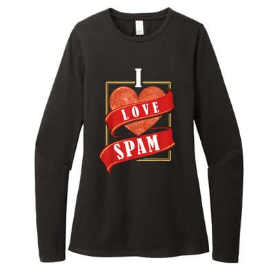 Funny I Heart Love Spam Canned Cooked Pork Food Lover Spam Womens CVC Long Sleeve Shirt