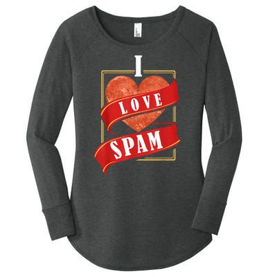 Funny I Heart Love Spam Canned Cooked Pork Food Lover Spam Women's Perfect Tri Tunic Long Sleeve Shirt