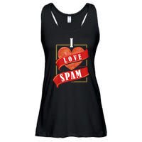 Funny I Heart Love Spam Canned Cooked Pork Food Lover Spam Ladies Essential Flowy Tank