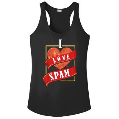 Funny I Heart Love Spam Canned Cooked Pork Food Lover Spam Ladies PosiCharge Competitor Racerback Tank