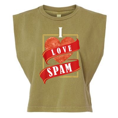 Funny I Heart Love Spam Canned Cooked Pork Food Lover Spam Garment-Dyed Women's Muscle Tee