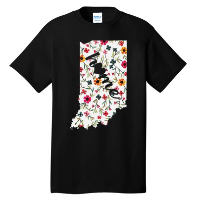 Floral Indiana Home Indiana State In My Heart Tall T-Shirt