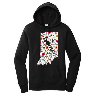 Floral Indiana Home Indiana State In My Heart Women's Pullover Hoodie