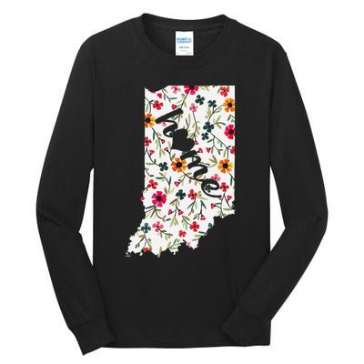 Floral Indiana Home Indiana State In My Heart Tall Long Sleeve T-Shirt