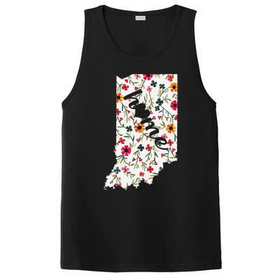 Floral Indiana Home Indiana State In My Heart PosiCharge Competitor Tank