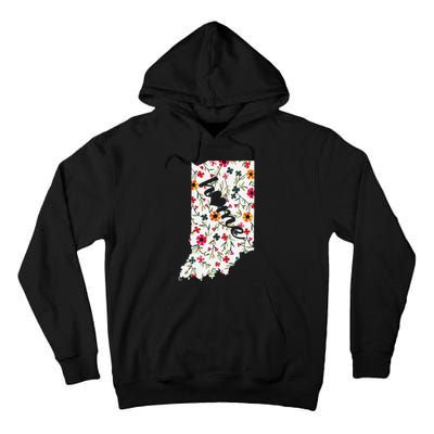 Floral Indiana Home Indiana State In My Heart Tall Hoodie