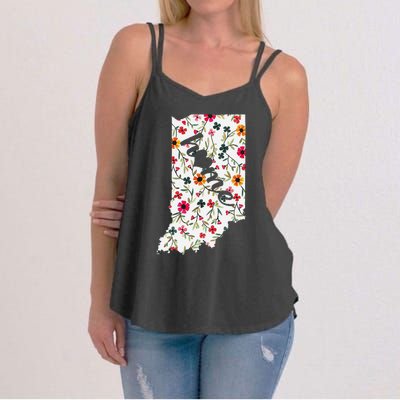 Floral Indiana Home Indiana State In My Heart Women's Strappy Tank