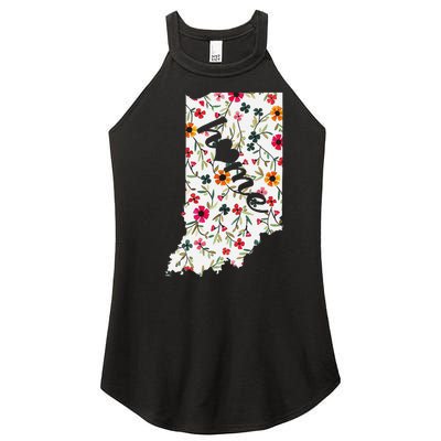 Floral Indiana Home Indiana State In My Heart Women’s Perfect Tri Rocker Tank