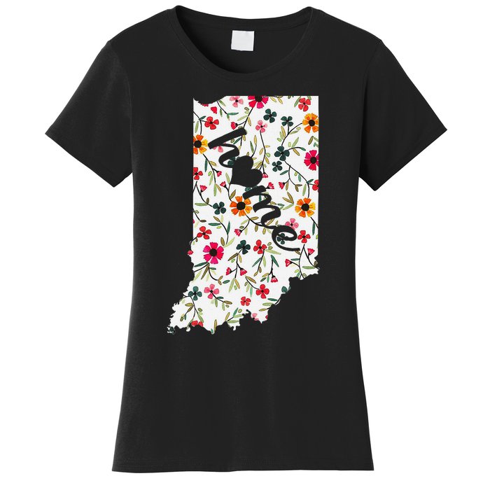 Floral Indiana Home Indiana State In My Heart Women's T-Shirt