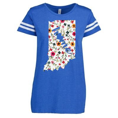 Floral Indiana Home Indiana State In My Heart Enza Ladies Jersey Football T-Shirt