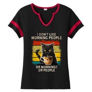 Fun I Hate Morning People And Mornings And People Coffee Cat Ladies Halftime Notch Neck Tee