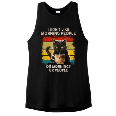 Fun I Hate Morning People And Mornings And People Coffee Cat Ladies PosiCharge Tri-Blend Wicking Tank