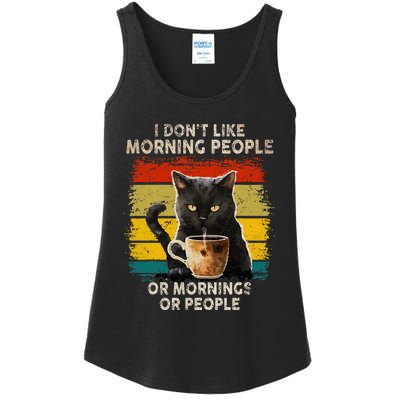 Fun I Hate Morning People And Mornings And People Coffee Cat Ladies Essential Tank