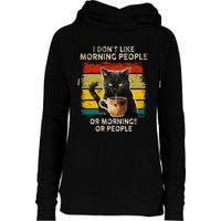 Fun I Hate Morning People And Mornings And People Coffee Cat Womens Funnel Neck Pullover Hood