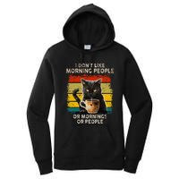 Fun I Hate Morning People And Mornings And People Coffee Cat Women's Pullover Hoodie