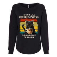 Fun I Hate Morning People And Mornings And People Coffee Cat Womens California Wash Sweatshirt