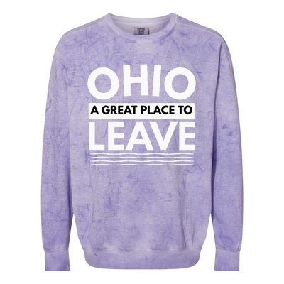 Funny I Hate Ohio A Great Place To Leave Sarcastic Ohio Gift Colorblast Crewneck Sweatshirt