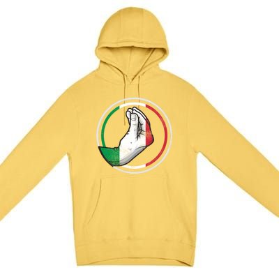 Funny Italy Hand Gesture Italian Flag Gift Premium Pullover Hoodie