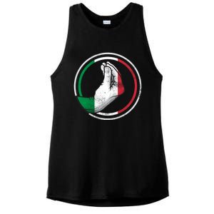 Funny Italy Hand Gesture Italian Flag Gift Ladies PosiCharge Tri-Blend Wicking Tank