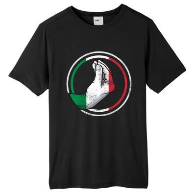 Funny Italy Hand Gesture Italian Flag Gift Tall Fusion ChromaSoft Performance T-Shirt