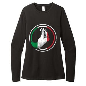 Funny Italy Hand Gesture Italian Flag Gift Womens CVC Long Sleeve Shirt