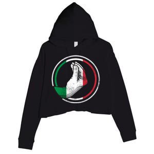 Funny Italy Hand Gesture Italian Flag Gift Crop Fleece Hoodie