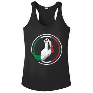 Funny Italy Hand Gesture Italian Flag Gift Ladies PosiCharge Competitor Racerback Tank