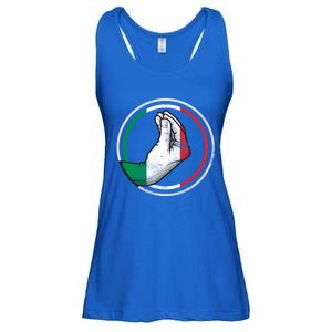 Funny Italy Hand Gesture Italian Flag Gift Ladies Essential Flowy Tank