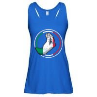 Funny Italy Hand Gesture Italian Flag Gift Ladies Essential Flowy Tank