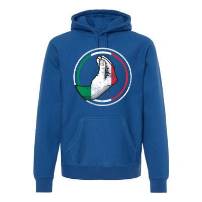 Funny Italy Hand Gesture Italian Flag Gift Premium Hoodie