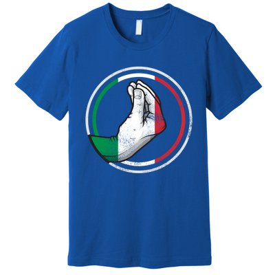 Funny Italy Hand Gesture Italian Flag Gift Premium T-Shirt